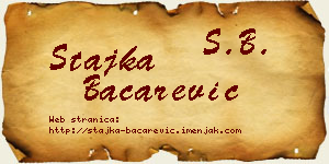 Stajka Bačarević vizit kartica
